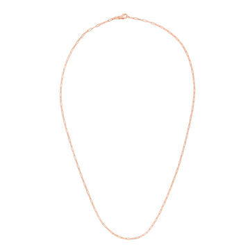 14K Rose Gold 1.5mm Paperclip 16 Chain with Lobster Lock
